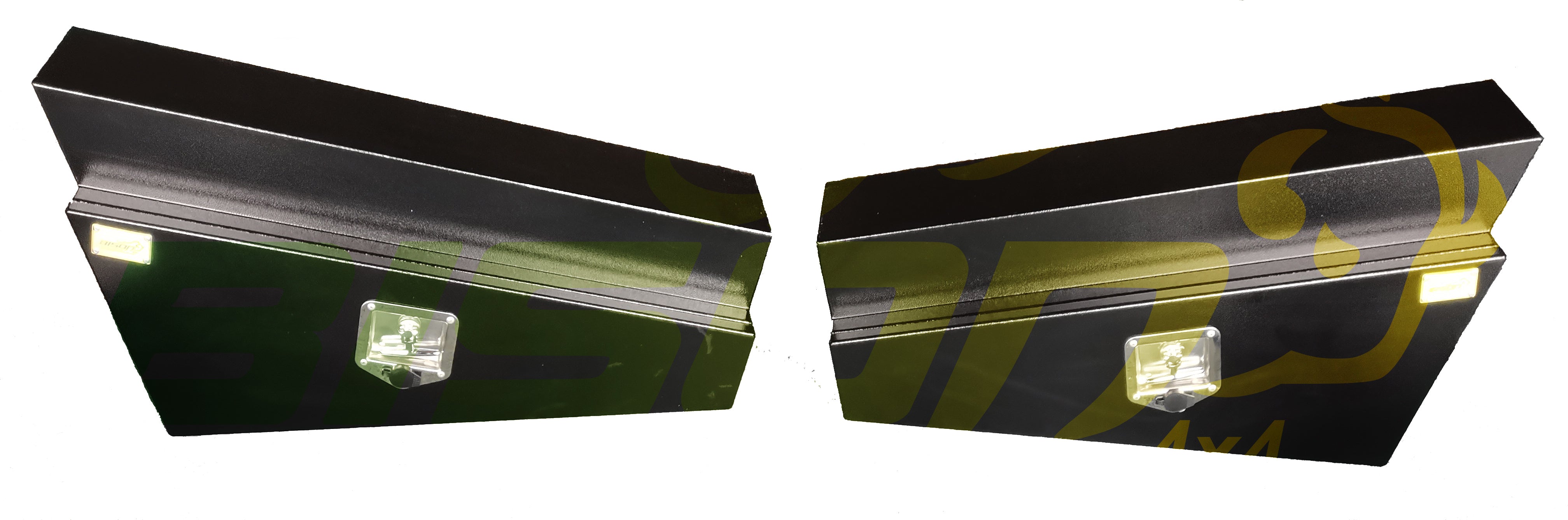 PAIR OF BISON 4X4 UNDER TRAY TOOL BOX BLACK | 900mm x 260mm x 430mm