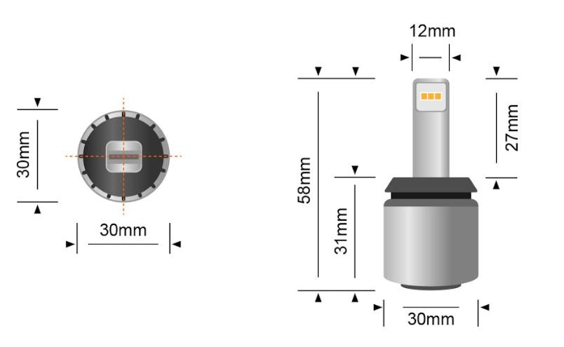 1000 LUMEN BA15S REVERSE LED UPGRADE (PAIR)