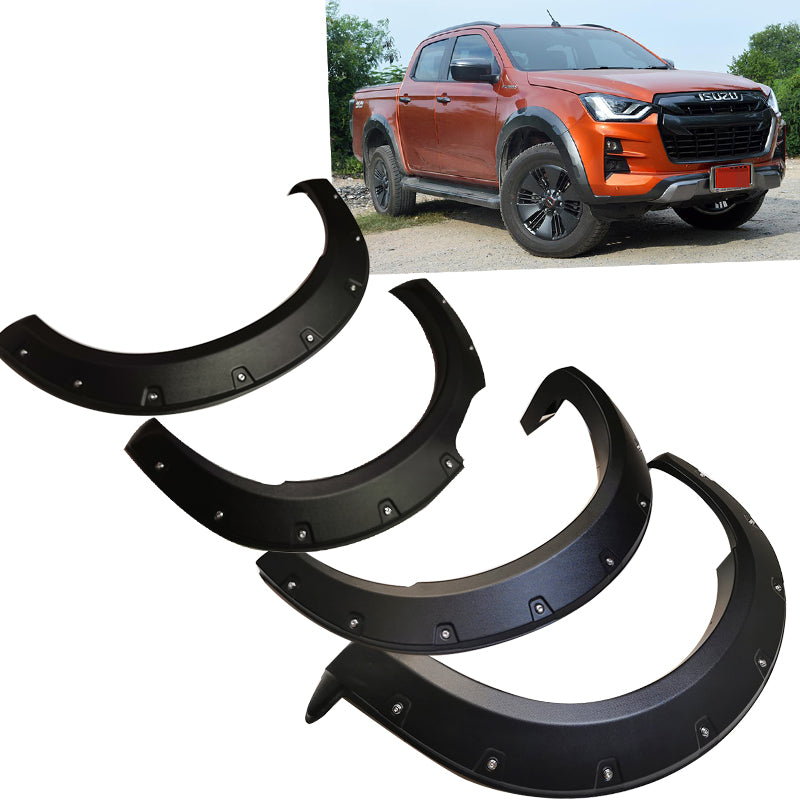 BISON 4X4 Fender Flares Guard Cover to suit Isuzu D-Max 2020 Matte Black modified