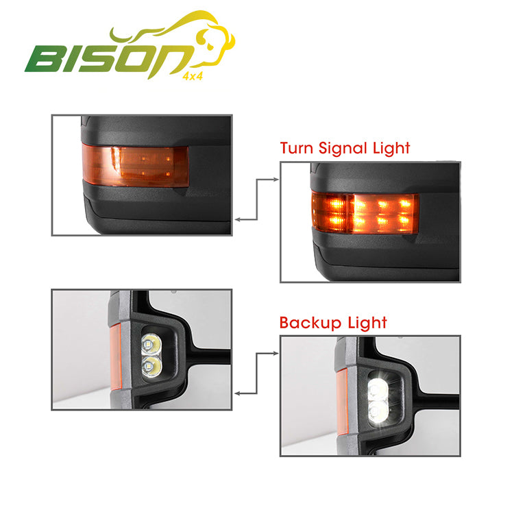 Towing Mirror For Toyota Tundra Power Heated Black 2017-2021