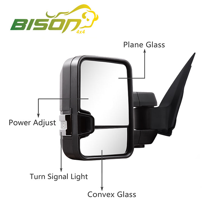 Extendable Towing Mirrors for Toyota Landcruiser 200 Series 2007-2021 Electric