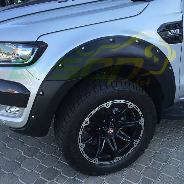 BISON 4X4 Matt Black OEM Fender Flares Black Guard Trim Fits To Ford Ranger 2015-2017