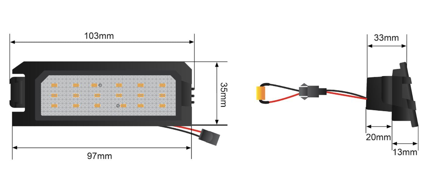LED LICENSE PLATE LIGHT TO SUIT HYUNDAI & KIA