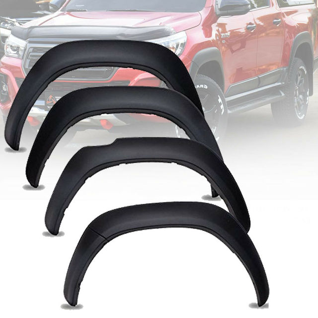 BISON 4X4 Black Fender Flares Wheel Arch Suits for Hilux SR5 SR 2018-2020 6 Inch 6pcs