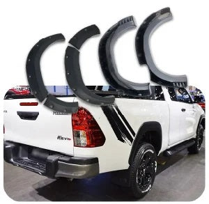 BISON 4X4 Black Fender Flares Wheel Arch Suits for Hilux SR5 SR 2015-2018 6 Inch 6pcs