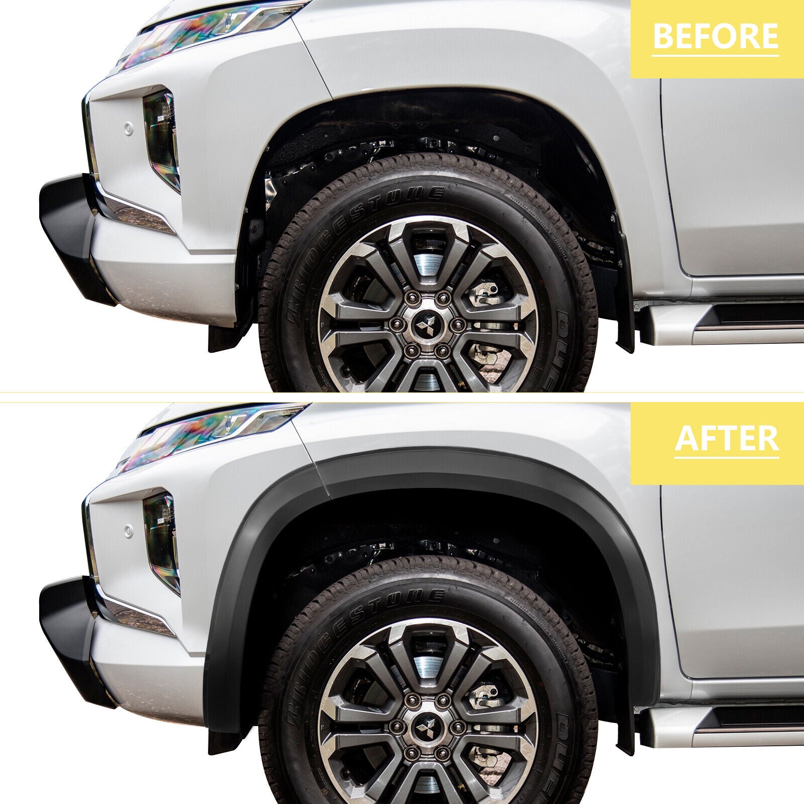 BISON 4X4 Fender Flares Wheel Arch Protector For Mitsubishi Triton 2019-2021 slim smooth