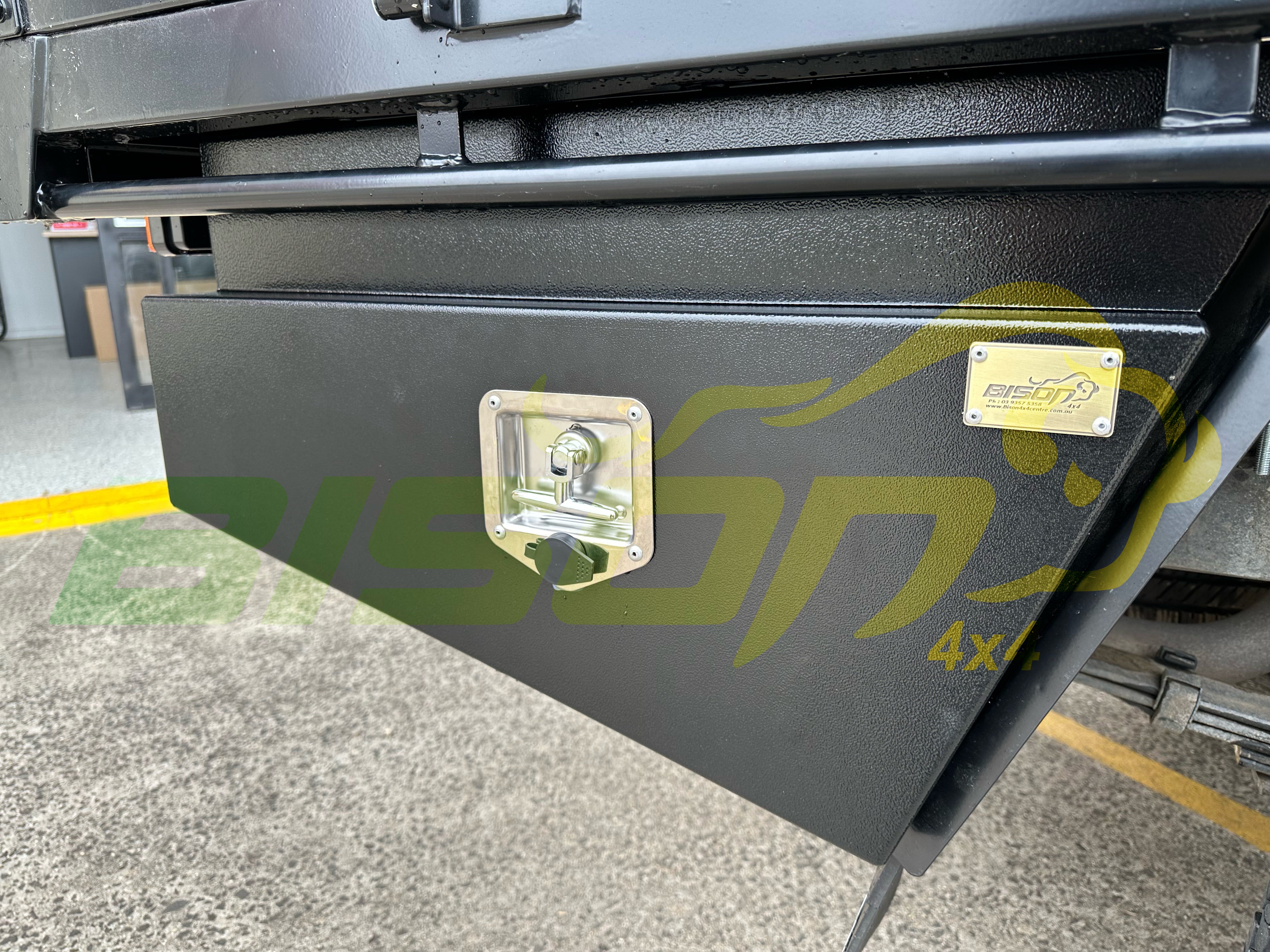 PAIR OF BISON 4X4 UNDER TRAY TOOL BOX BLACK | 900mm x 260mm x 430mm