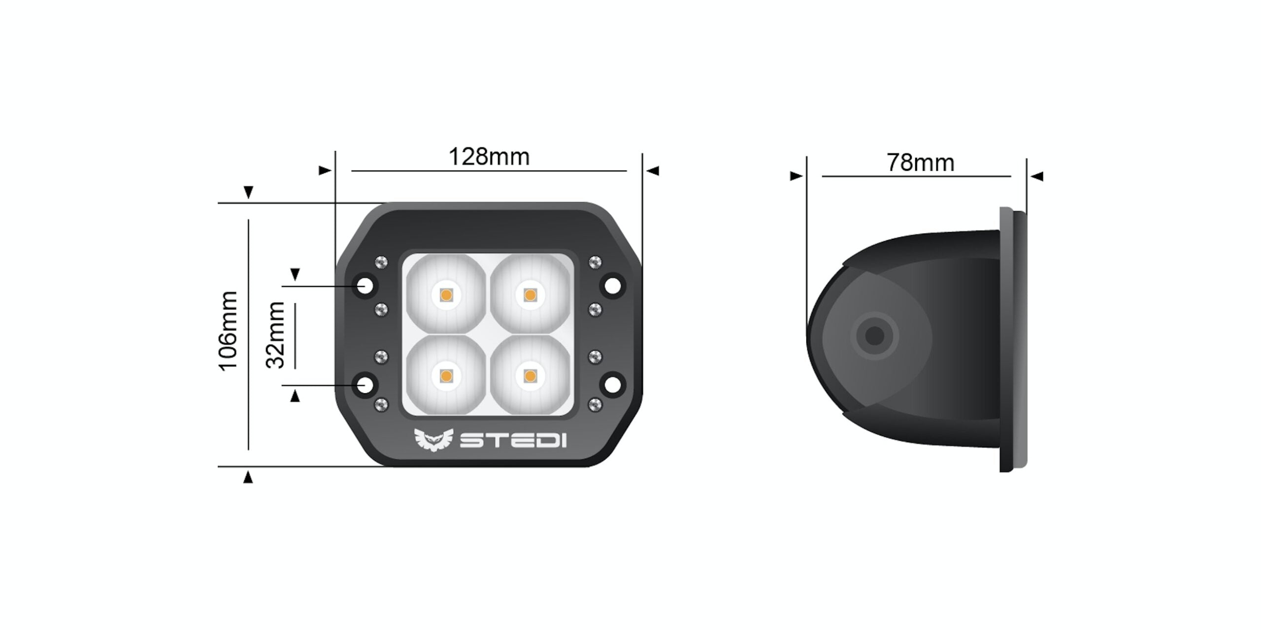 C-4 BLACK EDITION FLUSH MOUNT LED LIGHT | FLOOD