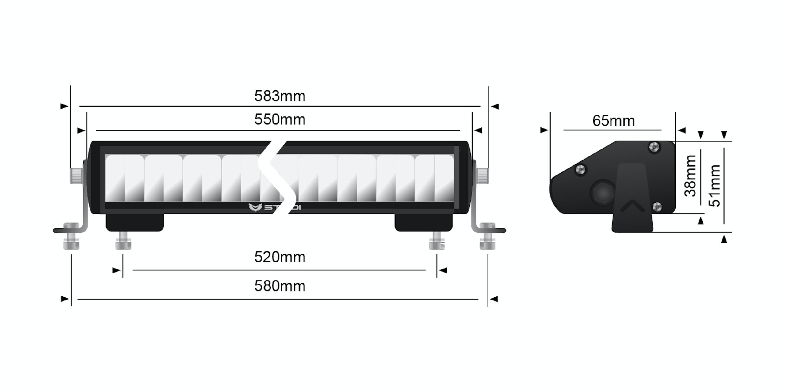 ST1K 21.5 INCH E-MARK LED LIGHT BAR | YELLOW