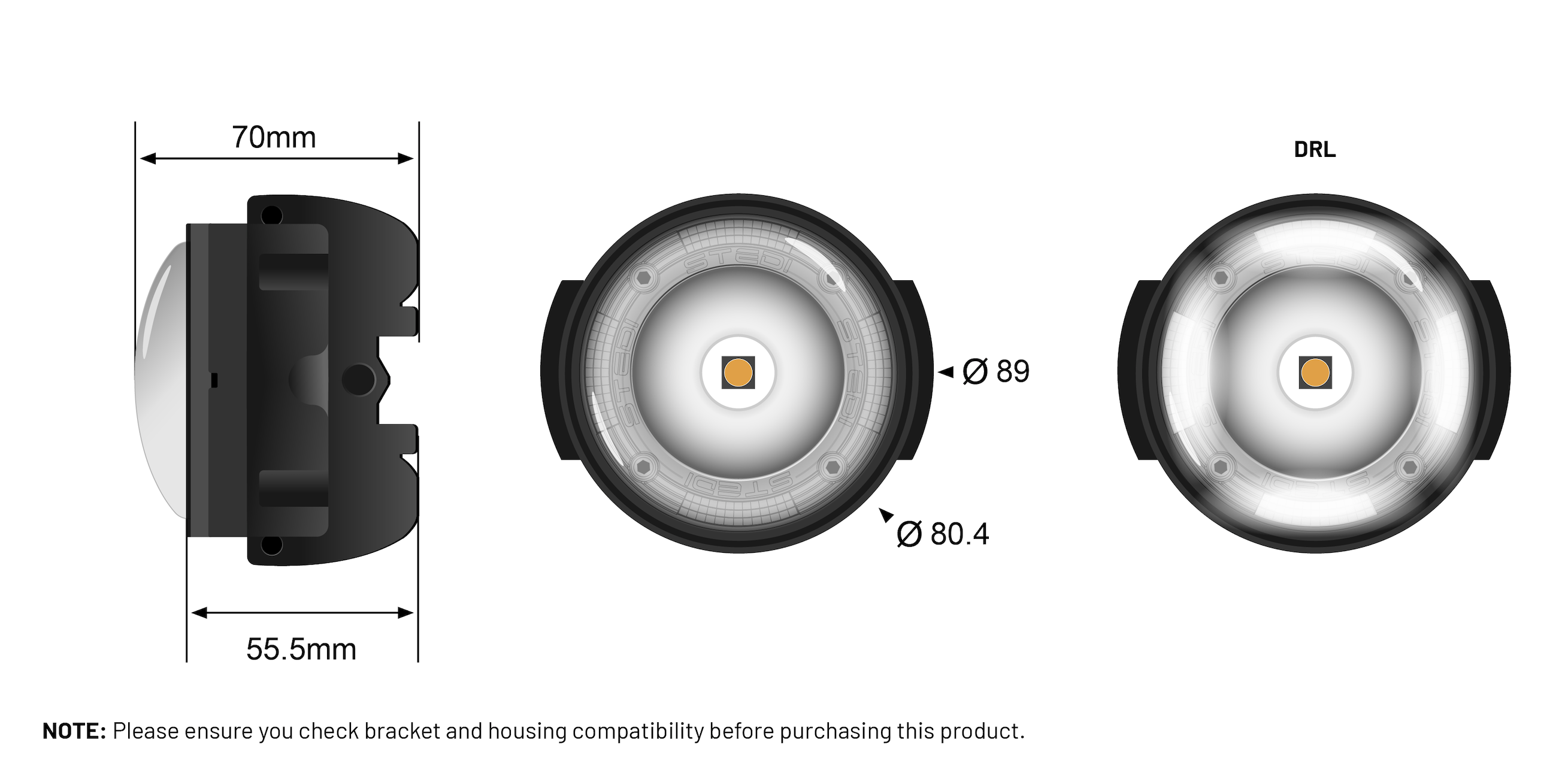 BOOST INTEGRATED DRIVING LIGHT FOR TYPE-B FOGS