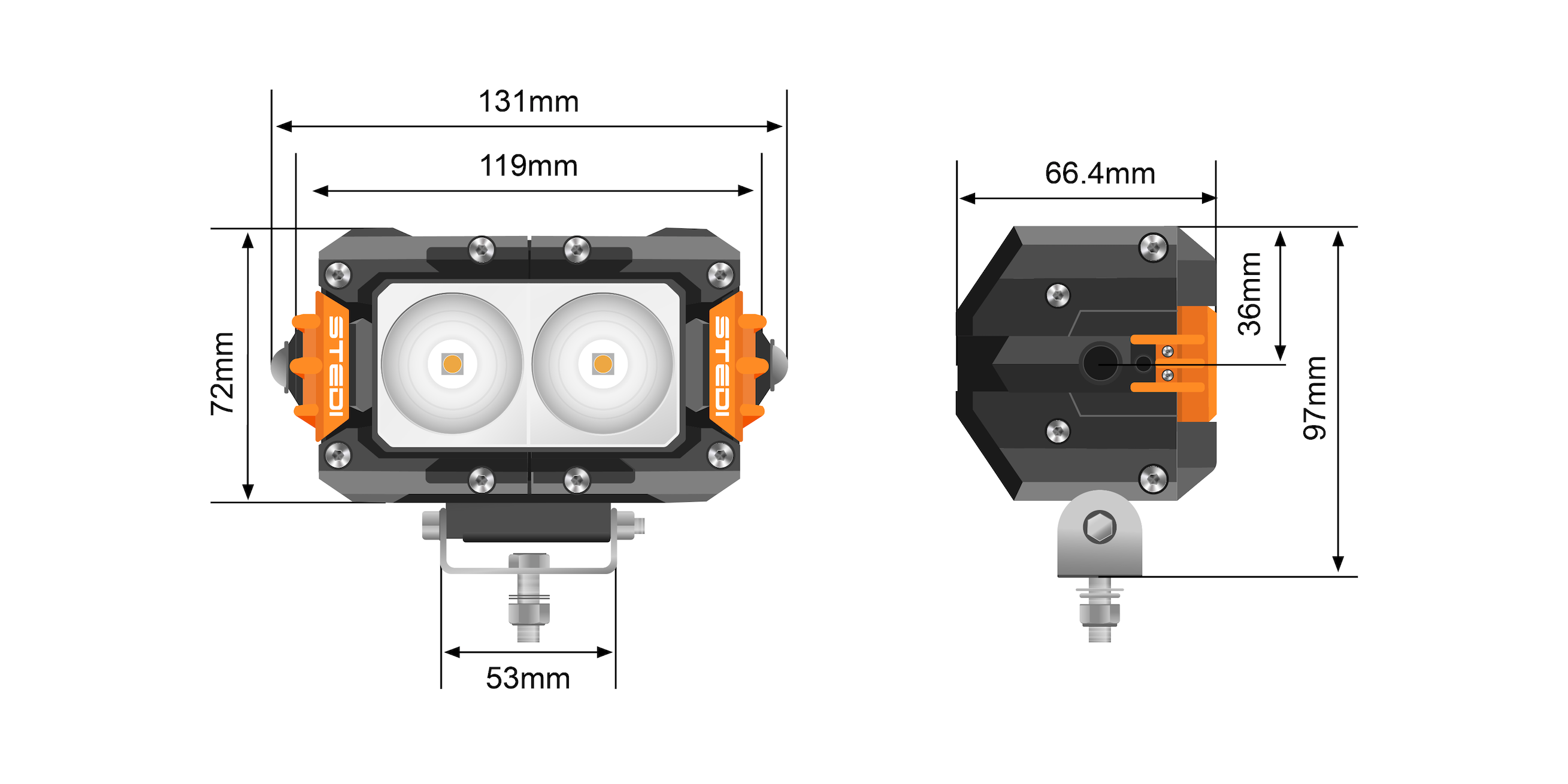 ST3301 PRO 4.6" 2 LED WORK LIGHT