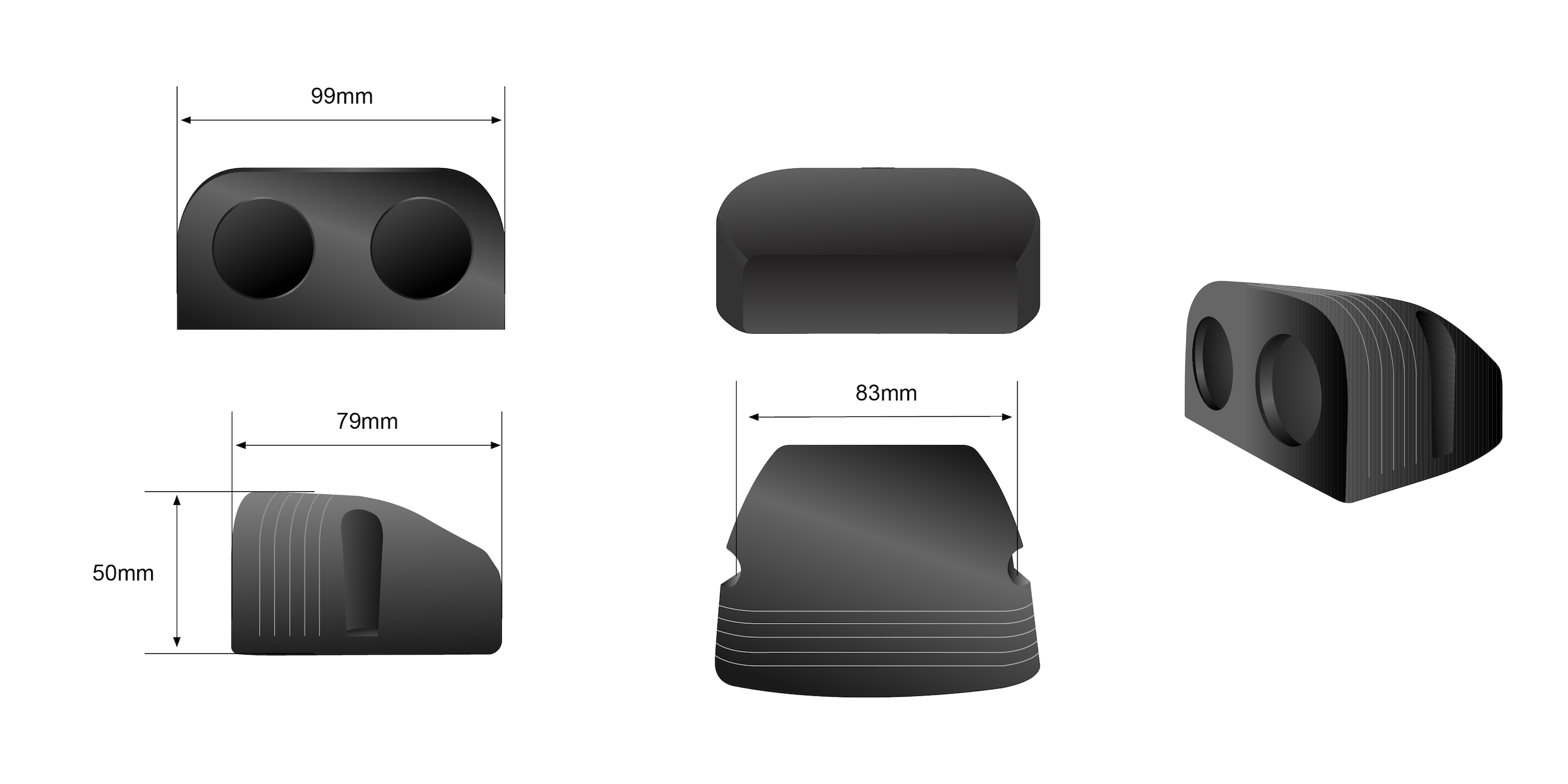 SURFACE MOUNTED TWIN GAUGE HOLDER