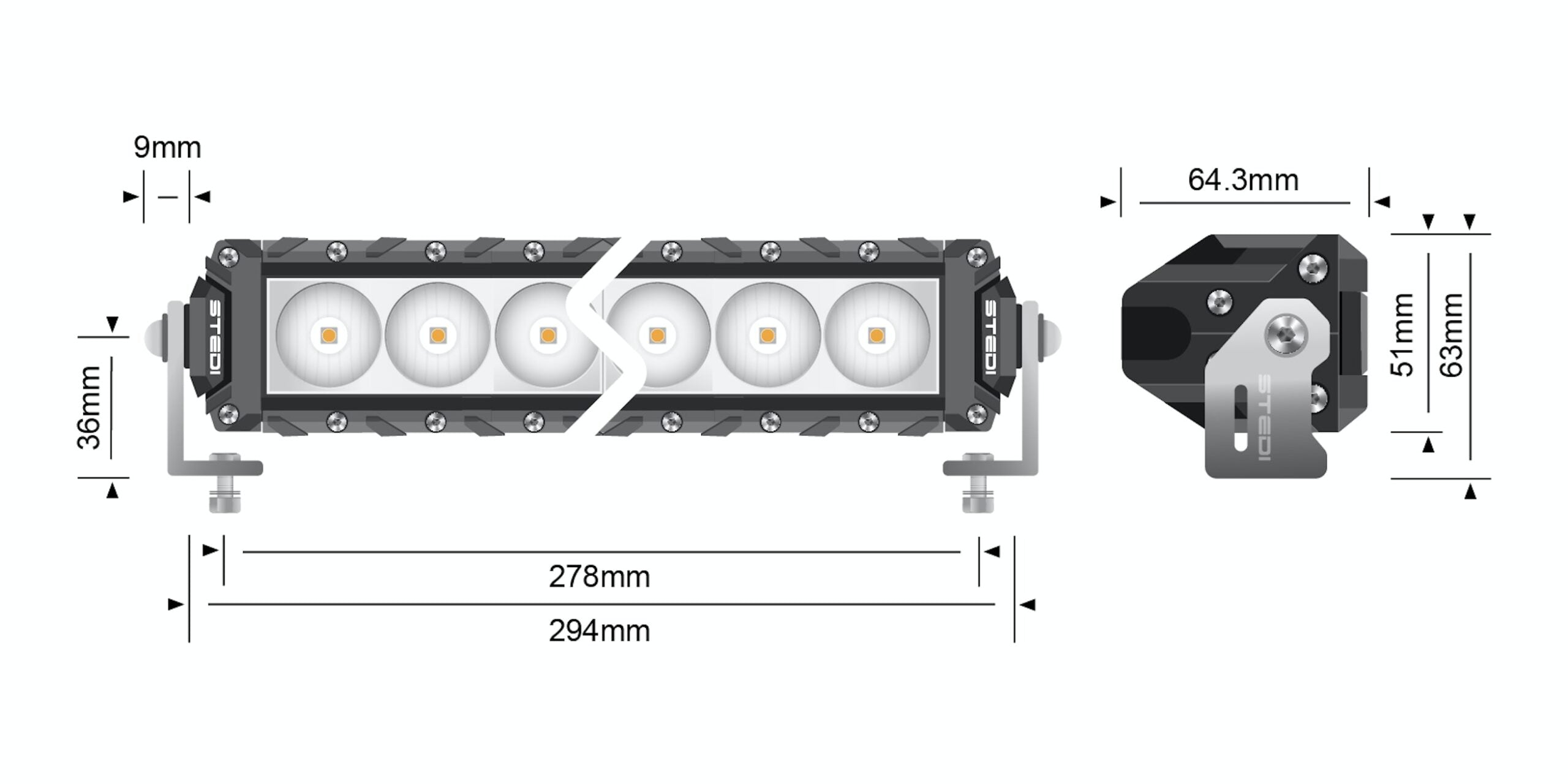 ST3K 11.5 INCH 10 LED SLIM LED LIGHT BAR