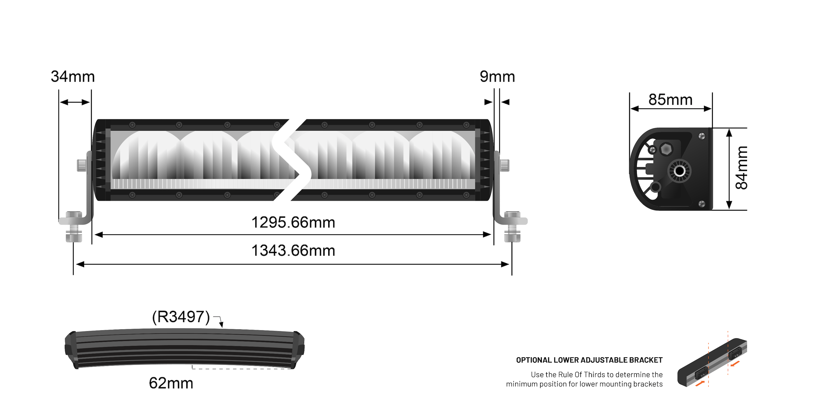 CURVED 50.8 INCH ST2K SUPER DRIVE 20 LED LIGHT BAR