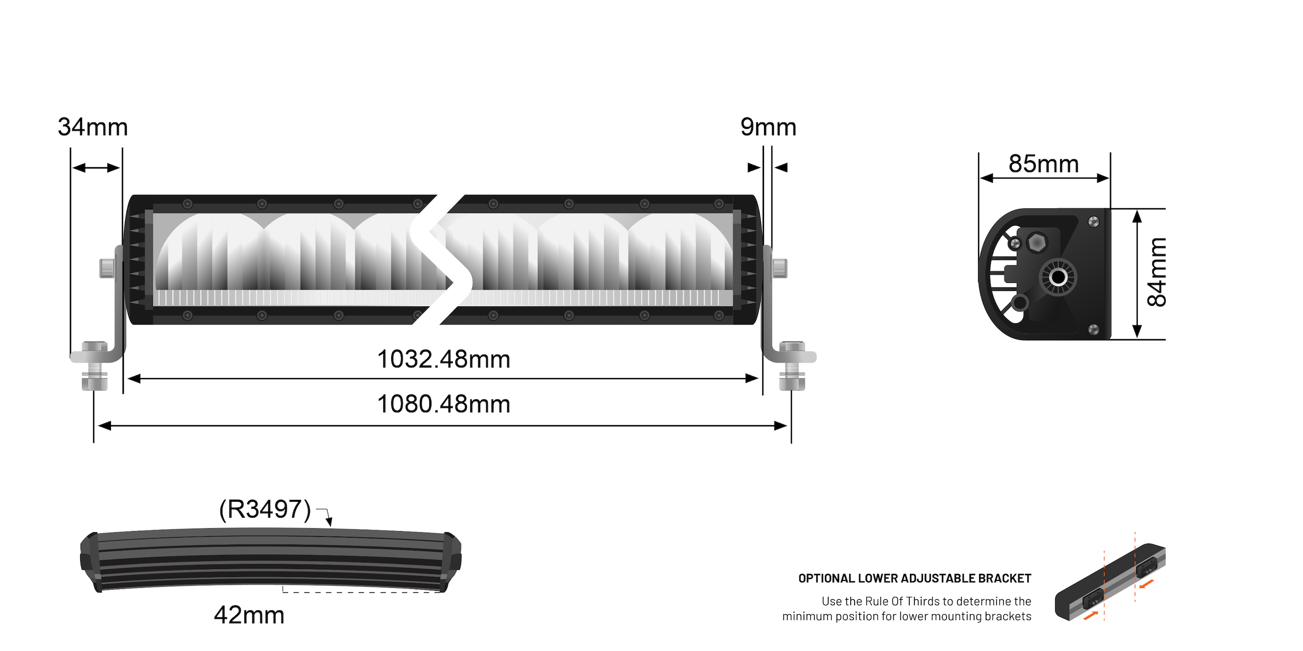 CURVED 40.5 INCH ST2K SUPER DRIVE 16 LED LIGHT BAR