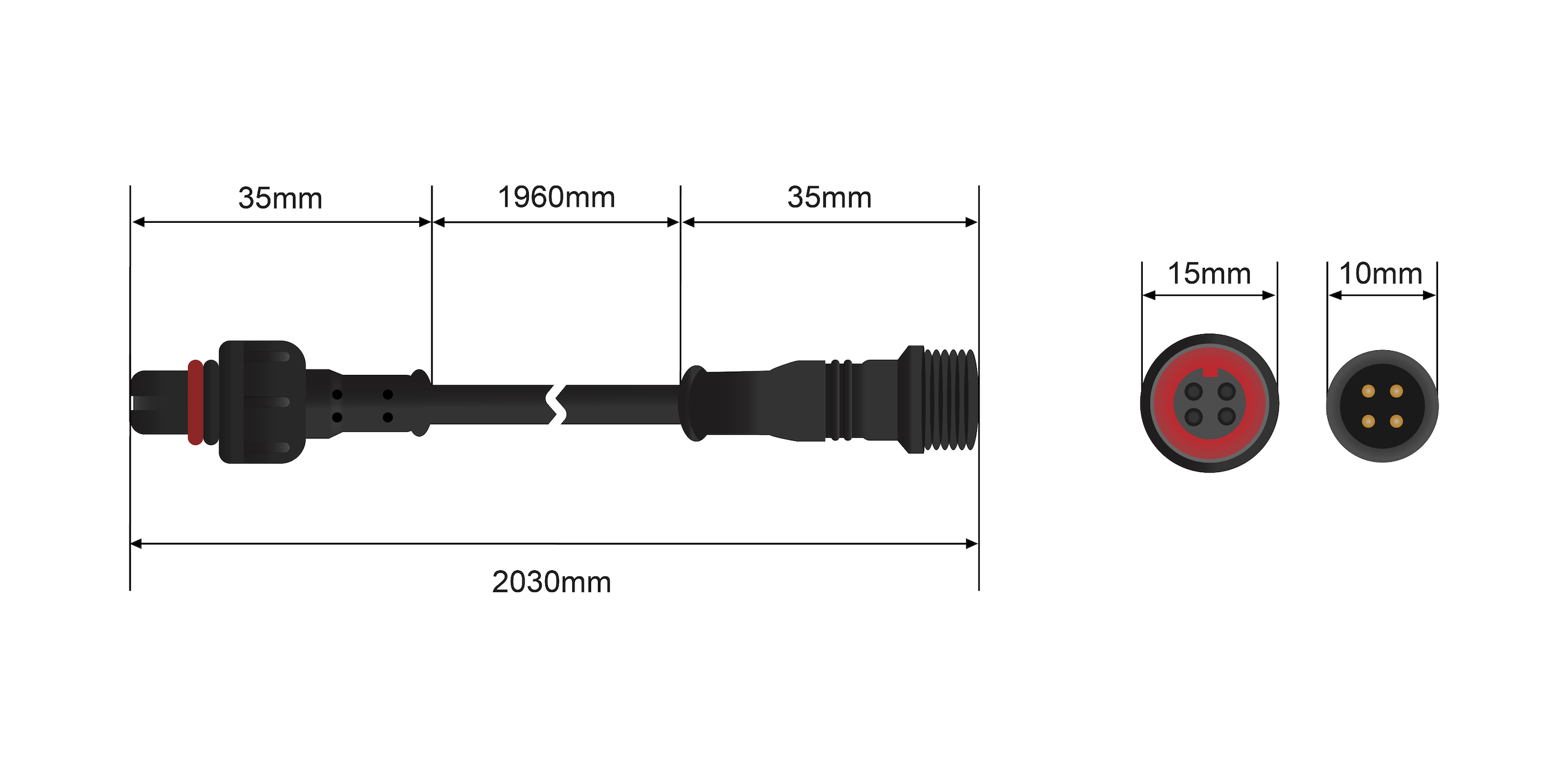 WIRING EXTENSION CABLE STEDI SURFACE RGB ROCK LIGHT