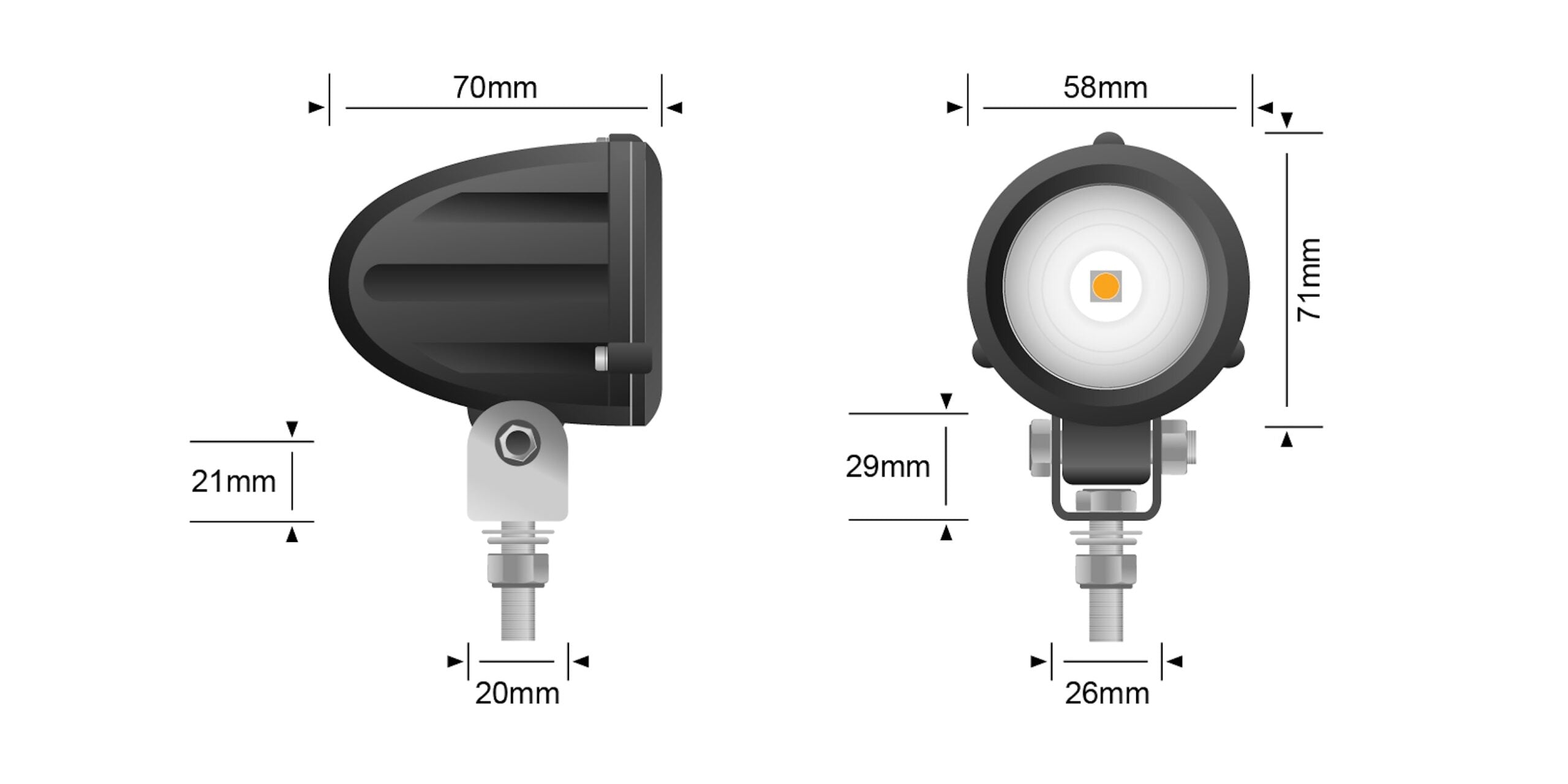 MCX10 MOTORCYLE LED LIGHT DRIVING BEAM