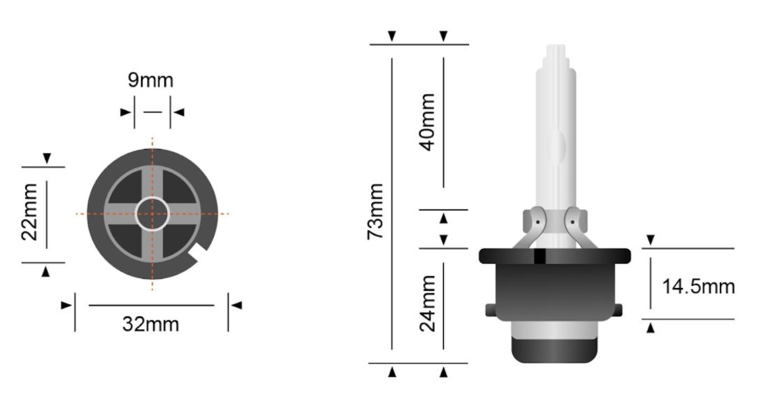 D2S XENON 35W HID BULBS (PAIR)