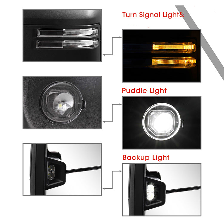 OEM GM Camper Trailer Tow Mirrors For 2020-2021 Silverado – Black, Manual Fold, With Harnesses