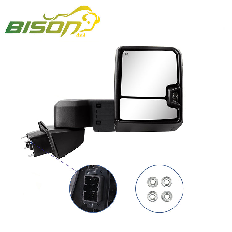 Towing Mirror for 2020-2021 Silverado Tow Mirrors & Harnesses Black Manual Fold