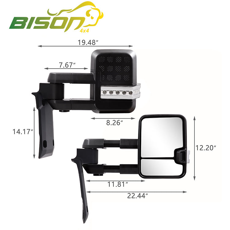 Extendable Towing Mirrors For Nissan Patrol GQ Y60, Ford Maverick, 1988-97