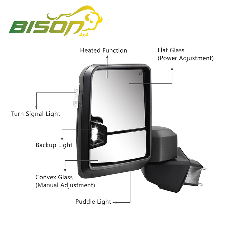 Towing Mirror for 2020-2021 Silverado Tow Mirrors & Harnesses Black Manual Fold