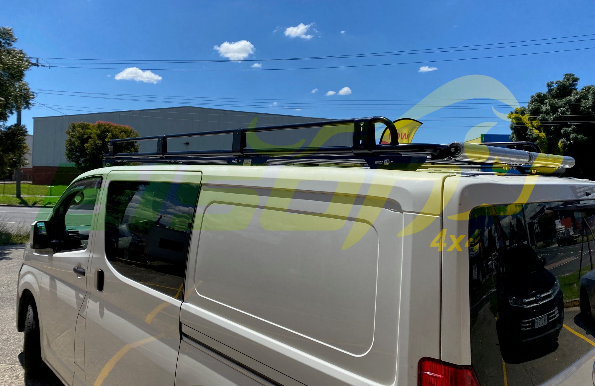 Toyota HIACE 2019-onwards LWB Tradesman Style open Ends Steel Roof Rack 3000x1464mm