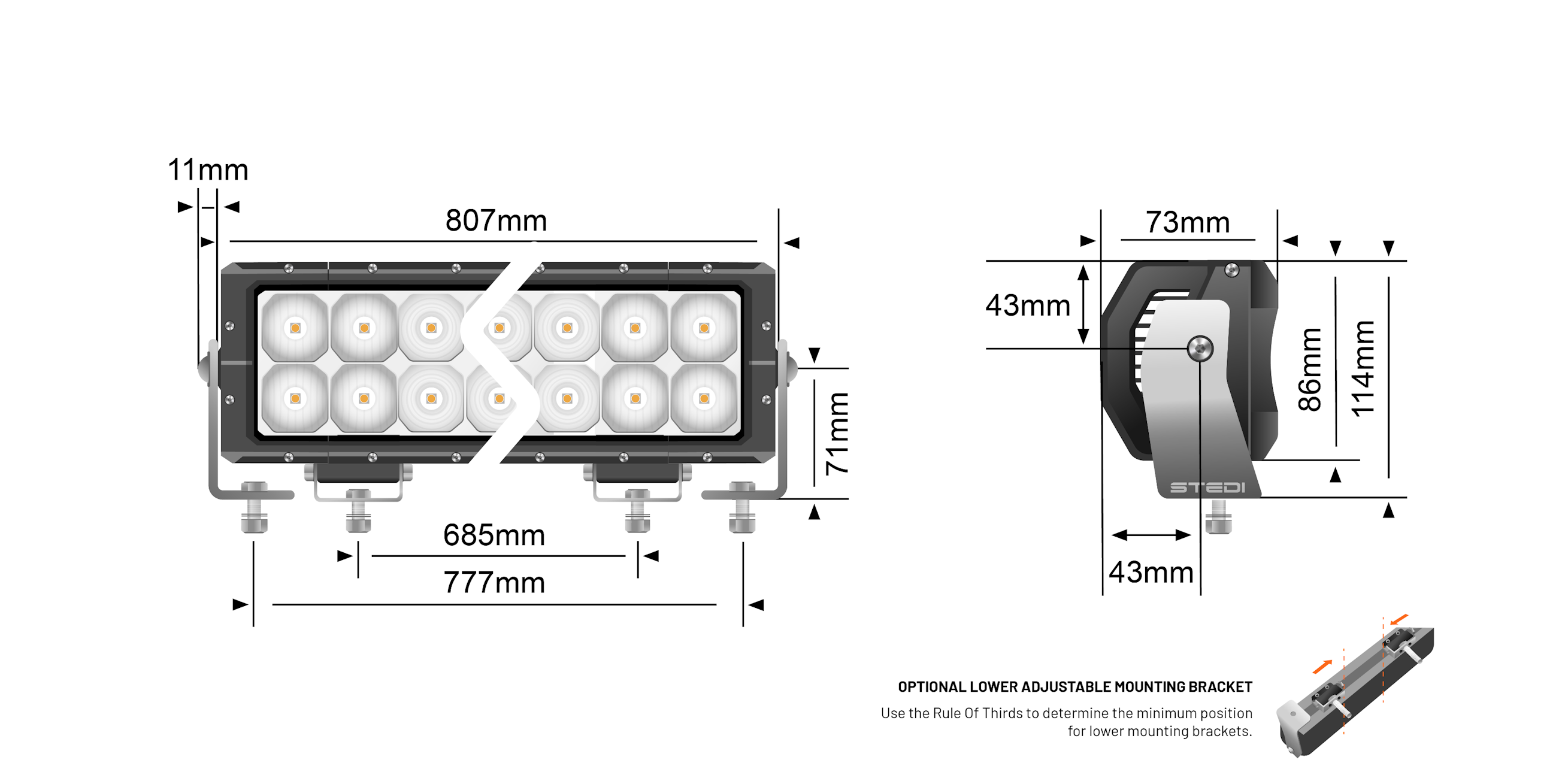 32 INCH ST4K 60 LED DOUBLE ROW LIGHT BAR